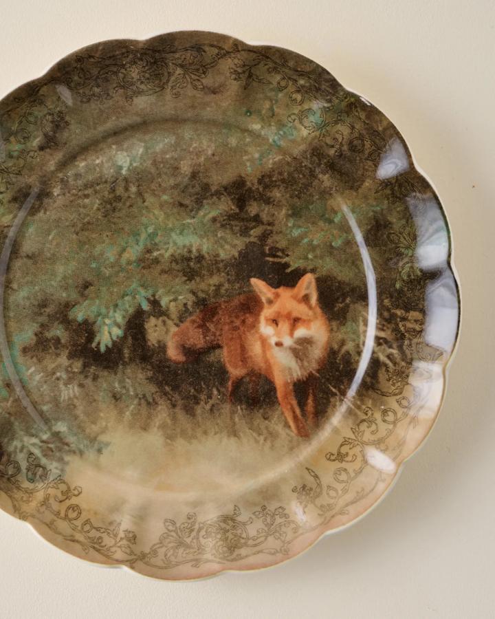 Enchanted Forest Fox Dessert Plate